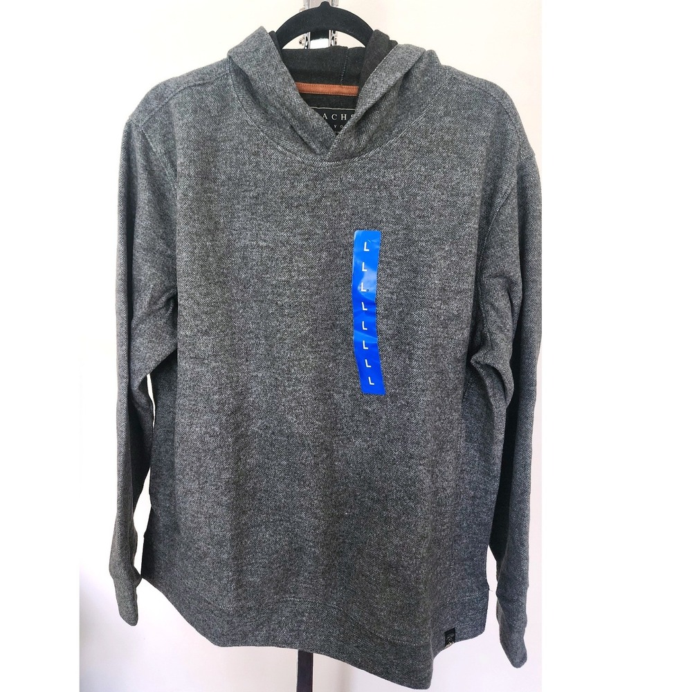 Jachs NY Mens Gray Premium Outdoor Hoodie Pullover Wool Blend L 1905580